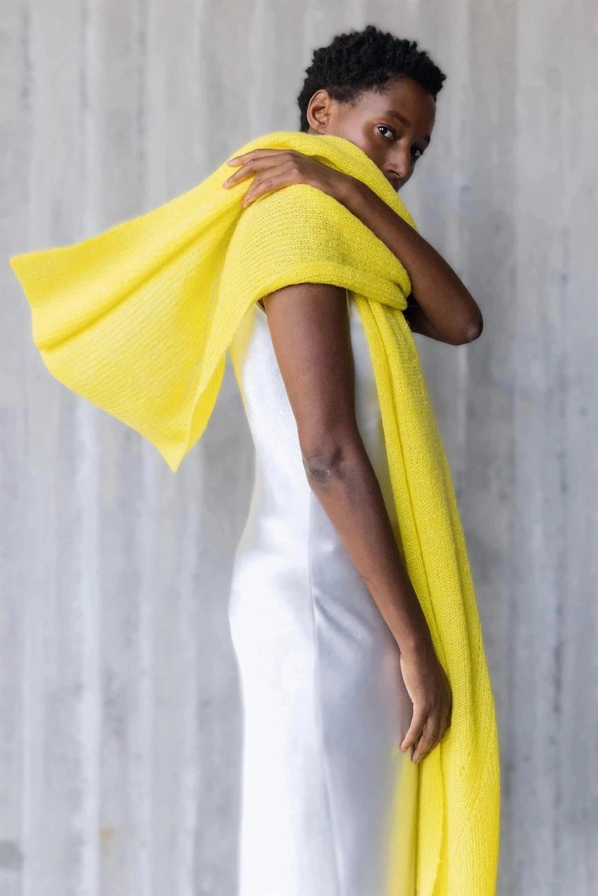 Yellow and white deals scarf