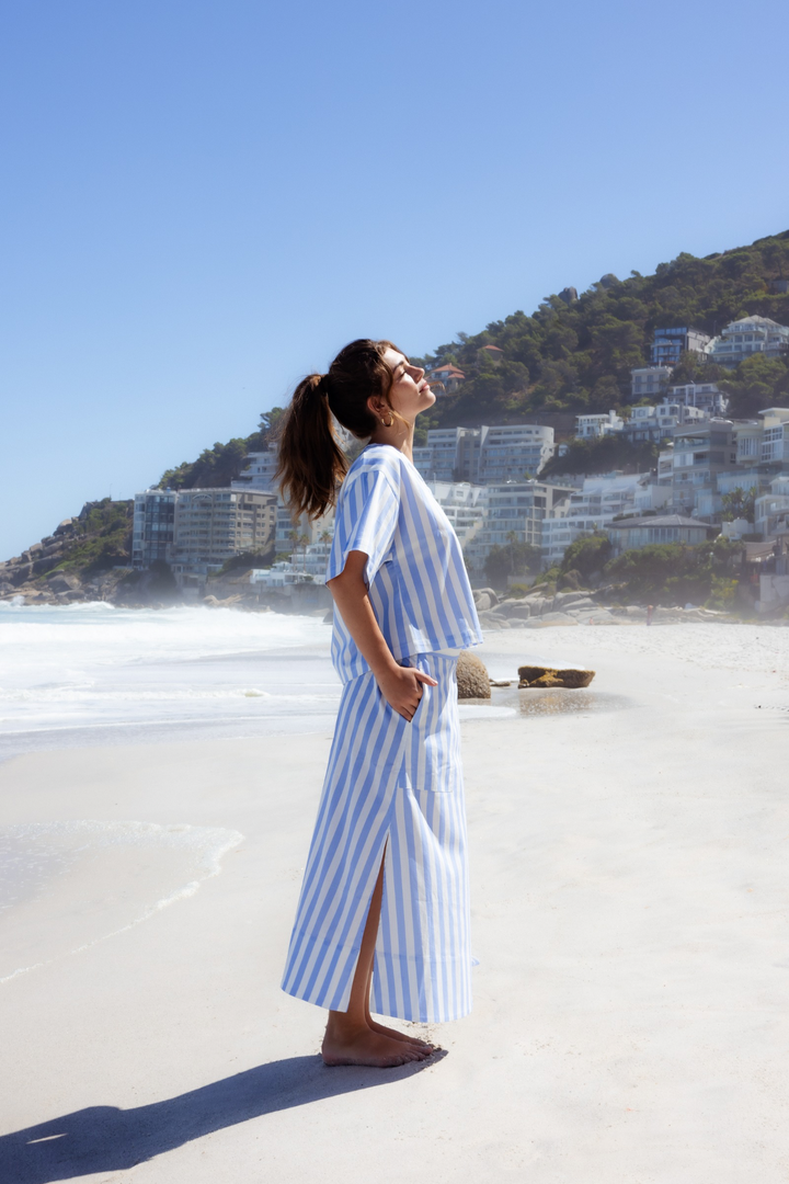 Bliss skirt blue stripe