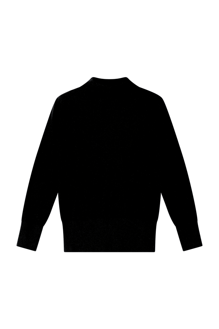 Sandrine Pullover with stand-up collar black cashmere