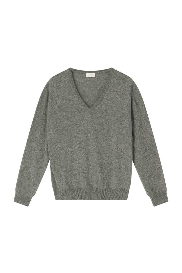 Manon pull V-hals grey cashmere