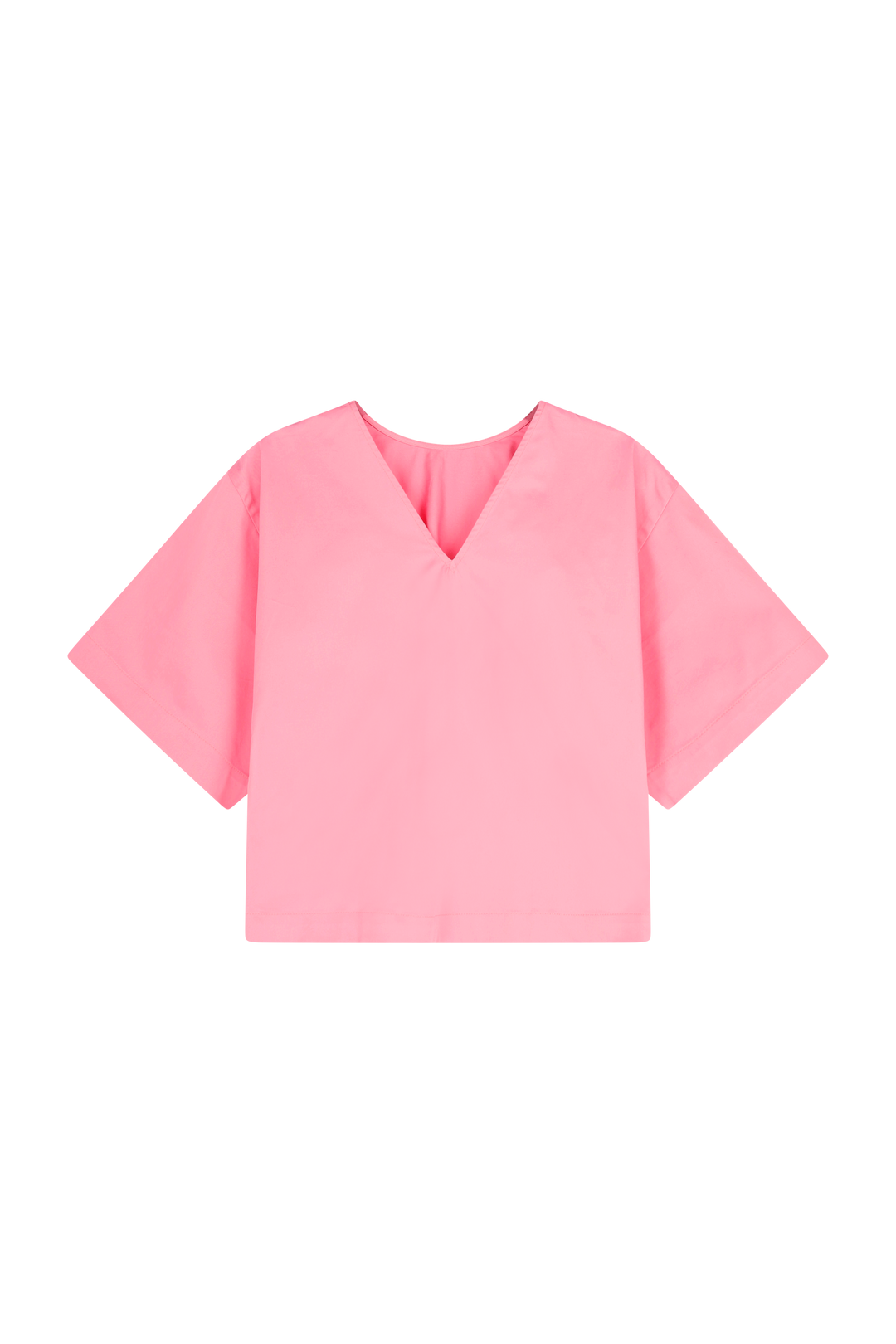 Relax chic top Emilie with V pink solid