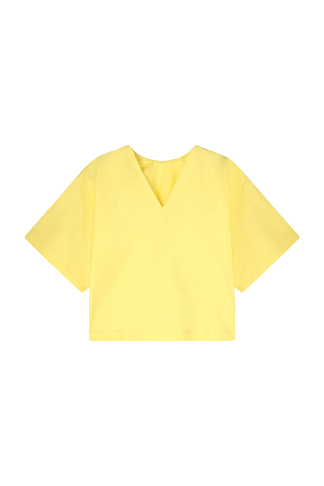 Relax chic top Emilie with V yellow solid