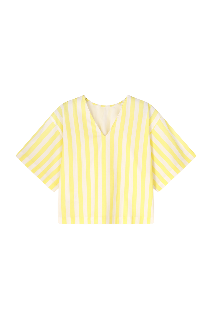 Relax chic top Emilie with V yellow stripes